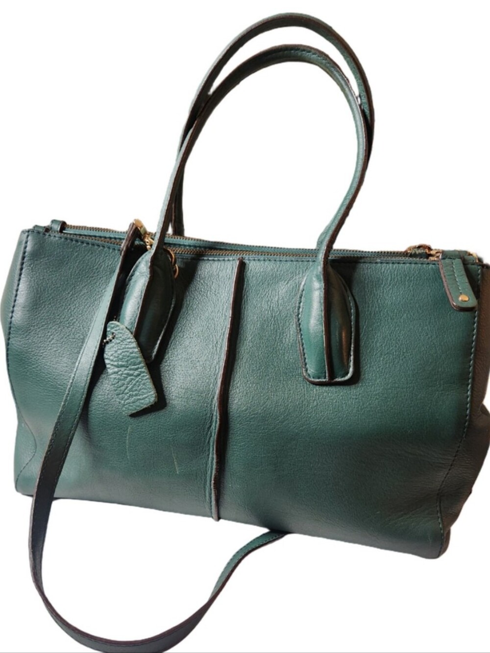 Tods D Styling Green Leather  ShopperTote - Classic Women's Shoulder Bag